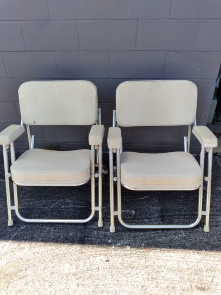 2- LEATHER WEST MARINE CHAIRS